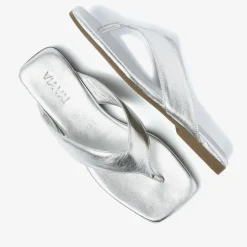 zilveren via vai slippers kiki berry