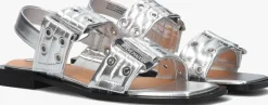 zilverkleurig steve madden platte sandalen saria-e