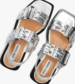 zilverkleurig steve madden platte sandalen saria-e