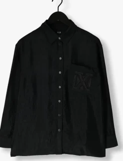 zwarte alix the label blouses ladies woven shiny crinkle blouse