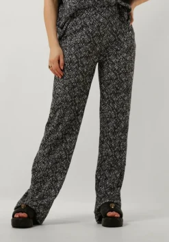 ALIX THE LABEL e flared broek ladies woven crinkle text pants>DAMES Broeken