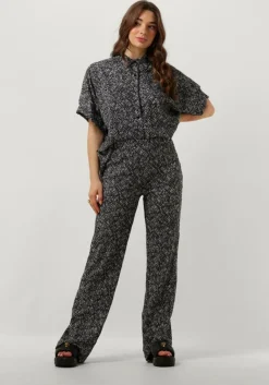 ALIX THE LABEL e flared broek ladies woven crinkle text pants>DAMES Broeken