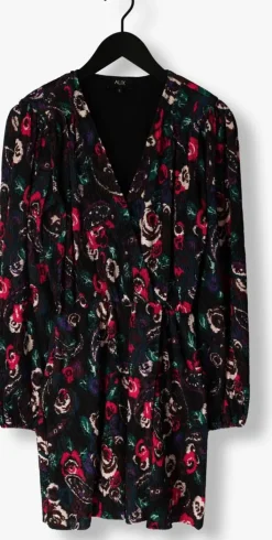 zwarte alix the label mini jurk paisley flower dress