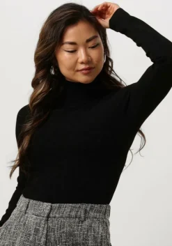 zwarte alix the label tops & t-shirts ladies knitted a mesh top