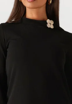 zwarte ana alcazar mini jurk dress neck clasp