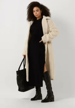 zwarte another label midi jurk elaine dress l/s