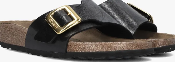 zwarte birkenstock slippers catalina cushion buckle