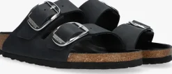 zwarte birkenstock slippers arizona big buckle