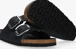 zwarte birkenstock slippers arizona big buckle
