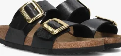 zwarte birkenstock slippers sydney cushion buckle
