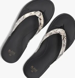 zwarte blasz teenslippers bella 2402