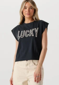 zwarte by-bar t-shirt mason open lucky top