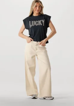 zwarte by-bar t-shirt mason open lucky top