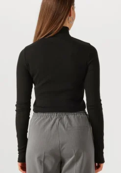 zwarte calvin klein coltrui ls woven label turtleneck