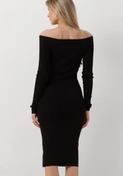 zwarte calvin klein midi jurk button long sweater dress