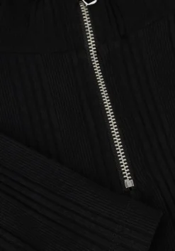 zwarte calvin klein mini jurk variegtaed rib half zip ls dress