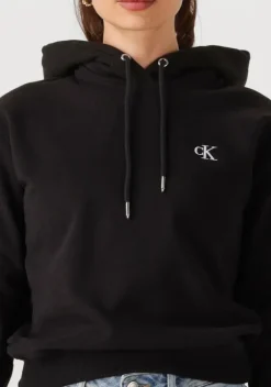 zwarte calvin klein trui ck embroidery hoodie