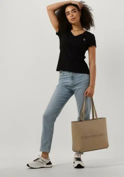 zwarte calvin klein t-shirt ck embroidery stretch