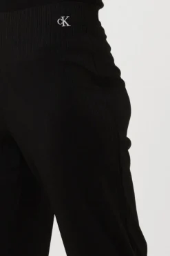 CALVIN KLEIN e wijde broek shiny rib wide leg pants><noscript><img width=