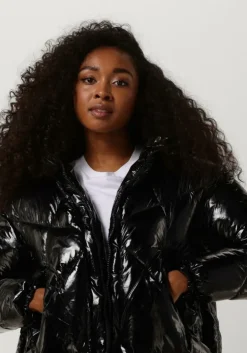 zwarte canadian gewatteerde jas eugenie mid