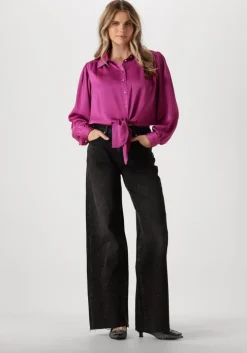 zwarte catwalk junkie straight leg jeans loose fit jeans with metallic strass