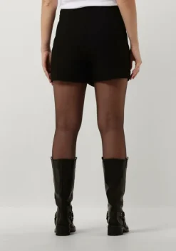 zwarte co'couture korte broek vola wrap skort