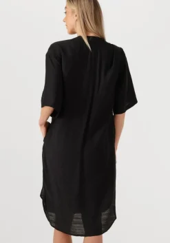 zwarte co'couture midi jurk caryncc pleat tunic dress