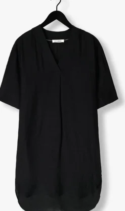 zwarte co'couture midi jurk caryncc pleat tunic dress