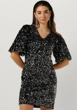 zwarte co'couture mini jurk serenacc sequin dress