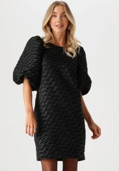 zwarte co'couture mini jurk zebra cc flock dress