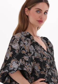 zwarte co'couture mini jurk stella jacquard v-dress