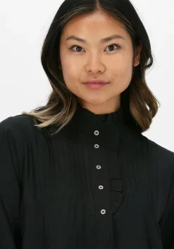 zwarte co'couture mini jurk callum pintuck frill dress