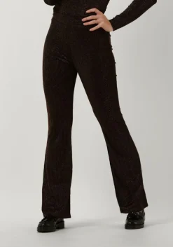 zwarte colourful rebel flared broek jolie metallic stripe flare pants