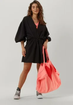zwarte 10days mini jurk tunic dress waffle