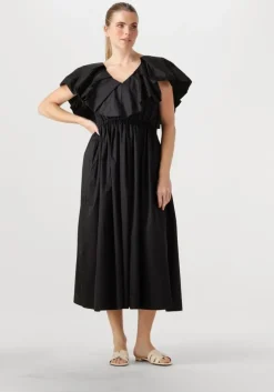 zwarte devotion midi jurk deos