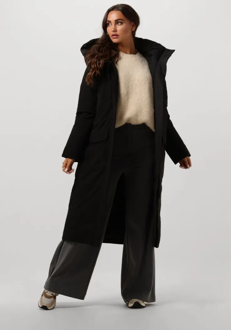 zwarte elvine gewatteerde jas asha