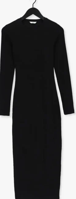 zwarte envii midi jurk enally ls dress 5314