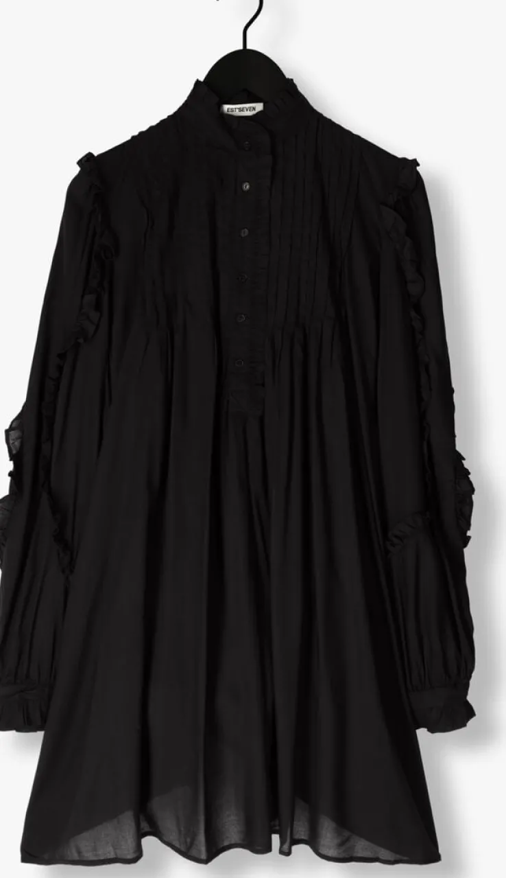 zwarte est'seven mini jurk lizzy long dress