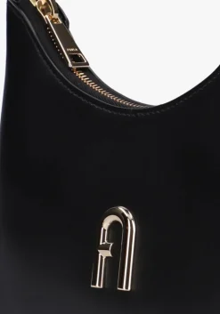 zwarte furla schoudertas diamante mini shoulder bag