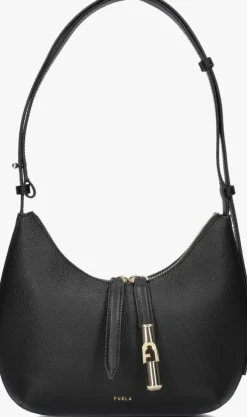 zwarte furla schoudertas goccia s shoulder bag