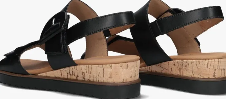 zwarte gabor platte sandalen 752
