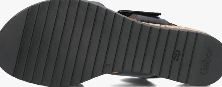 zwarte gabor platte sandalen 752