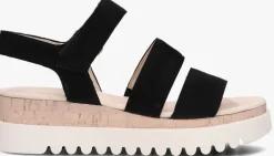 zwarte gabor platte sandalen 660 3