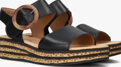 zwarte gabor platte sandalen 550.2