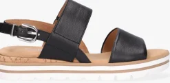 zwarte gabor platte sandalen 774.1