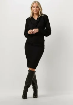 zwarte gestuz midi jurk uminagz dress