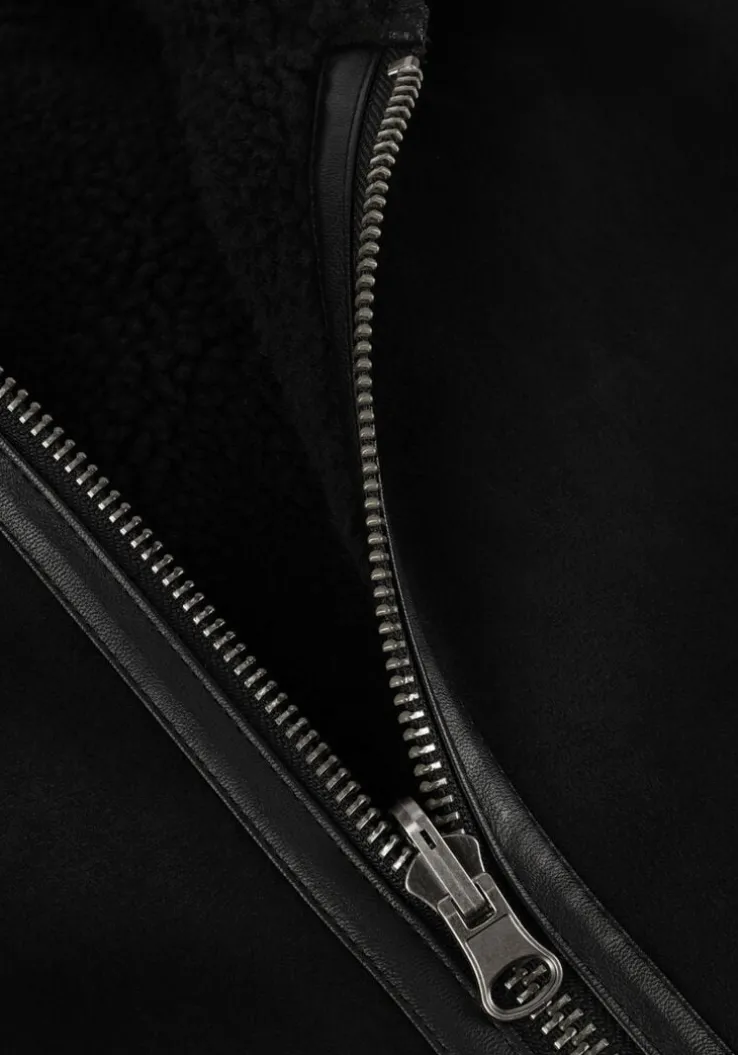 zwarte goosecraft gewatteerde jas gc adelyn coat