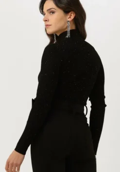zwarte guess longsleeves ls micro sequin rib lea swtr