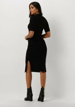 zwarte guess midi jurk es arielle bodycon swtr dress