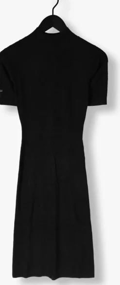 zwarte guess midi jurk es arielle bodycon swtr dress